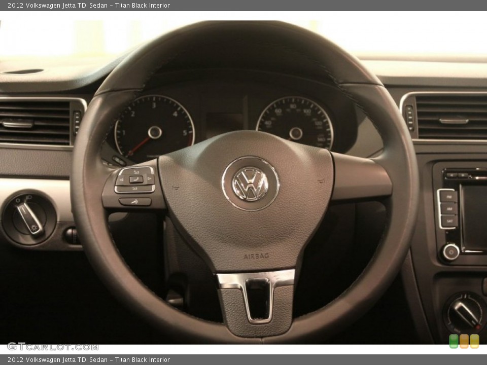 Titan Black Interior Steering Wheel for the 2012 Volkswagen Jetta TDI Sedan #76999413