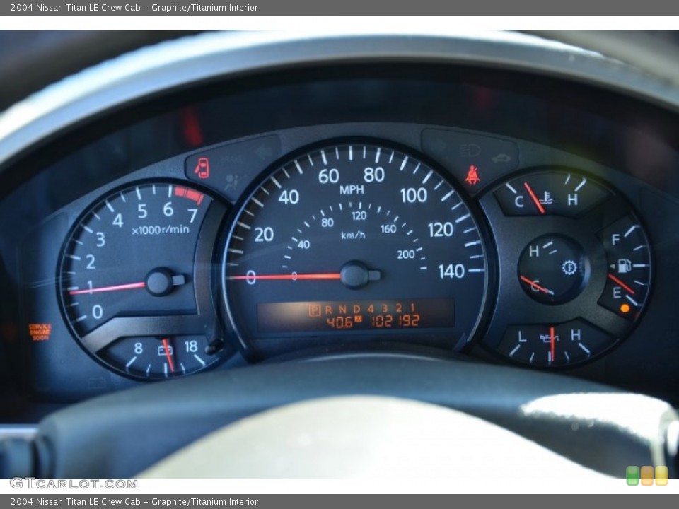 Graphite/Titanium Interior Gauges for the 2004 Nissan Titan LE Crew Cab #77004720
