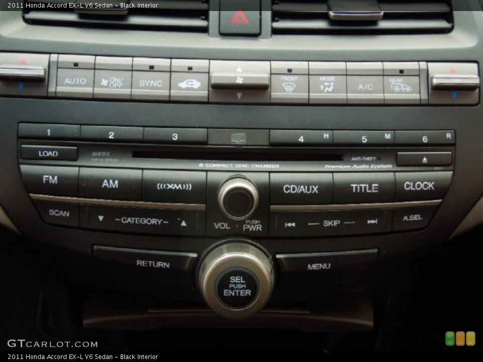 Black Interior Controls for the 2011 Honda Accord EX-L V6 Sedan #77005884