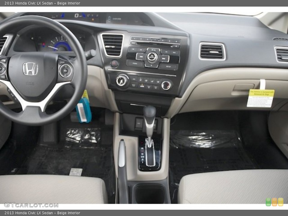 Beige Interior Dashboard for the 2013 Honda Civic LX Sedan #77006913