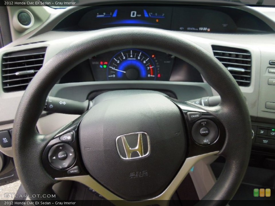 Gray Interior Steering Wheel for the 2012 Honda Civic EX Sedan #77007282