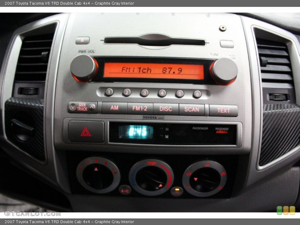 Graphite Gray Interior Controls for the 2007 Toyota Tacoma V6 TRD Double Cab 4x4 #77009385