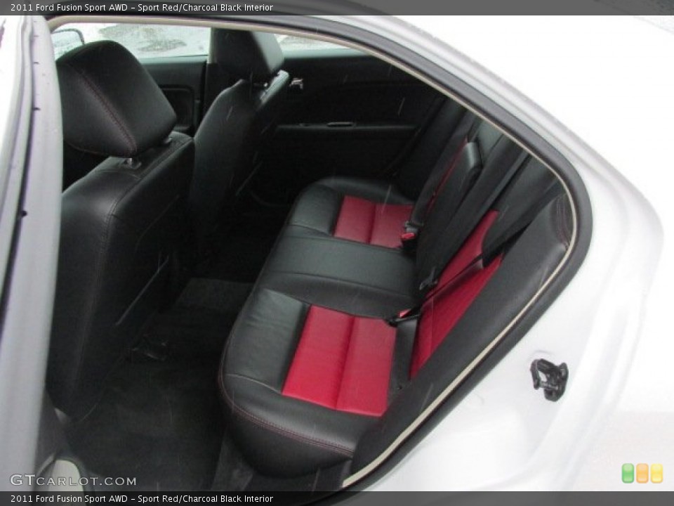Sport Red/Charcoal Black Interior Rear Seat for the 2011 Ford Fusion Sport AWD #77010298
