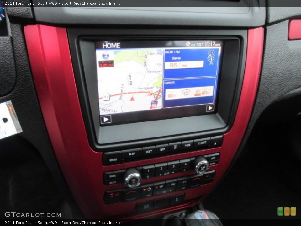 Sport Red/Charcoal Black Interior Navigation for the 2011 Ford Fusion Sport AWD #77010341