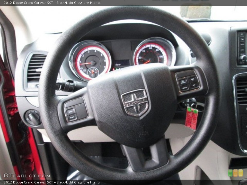 Black/Light Graystone Interior Steering Wheel for the 2012 Dodge Grand Caravan SXT #77012763