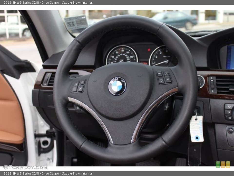 Saddle Brown Interior Steering Wheel for the 2012 BMW 3 Series 328i xDrive Coupe #77017961