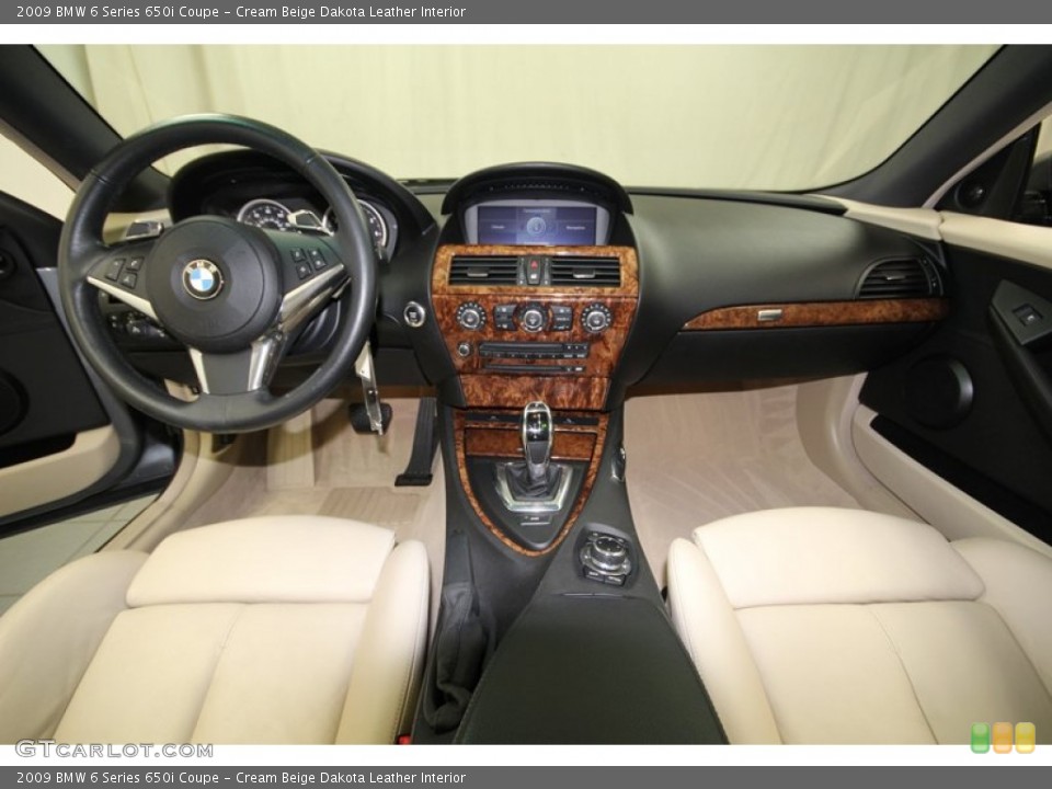 Cream Beige Dakota Leather Interior Dashboard for the 2009 BMW 6 Series 650i Coupe #77019076