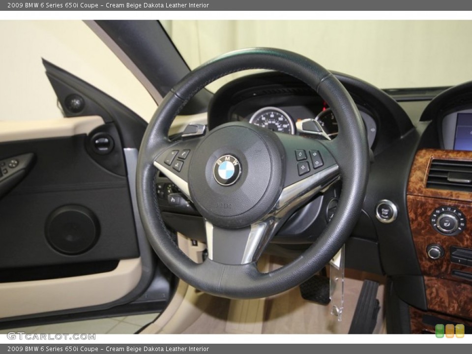 Cream Beige Dakota Leather Interior Steering Wheel for the 2009 BMW 6 Series 650i Coupe #77019634