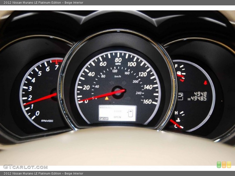 Beige Interior Gauges for the 2012 Nissan Murano LE Platinum Edition #77021283