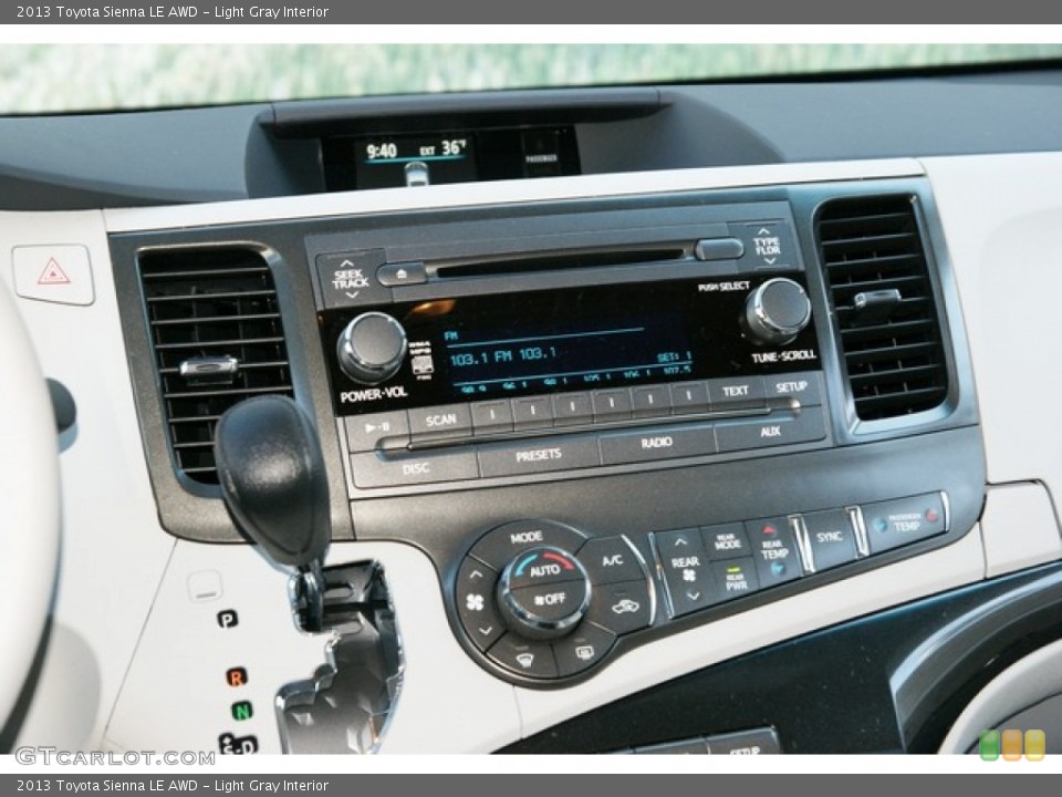 Light Gray Interior Controls for the 2013 Toyota Sienna LE AWD #77022714
