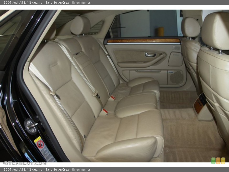 Sand Beige/Cream Beige Interior Rear Seat for the 2006 Audi A8 L 4.2 quattro #77022771