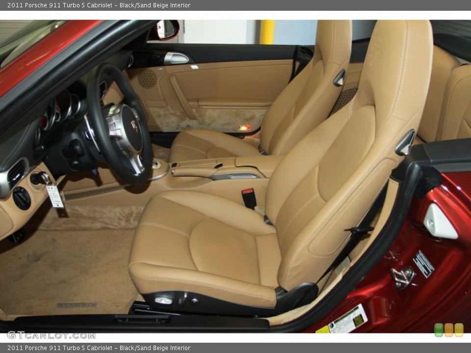 Black/Sand Beige Interior Front Seat for the 2011 Porsche 911 Turbo S Cabriolet #77023326
