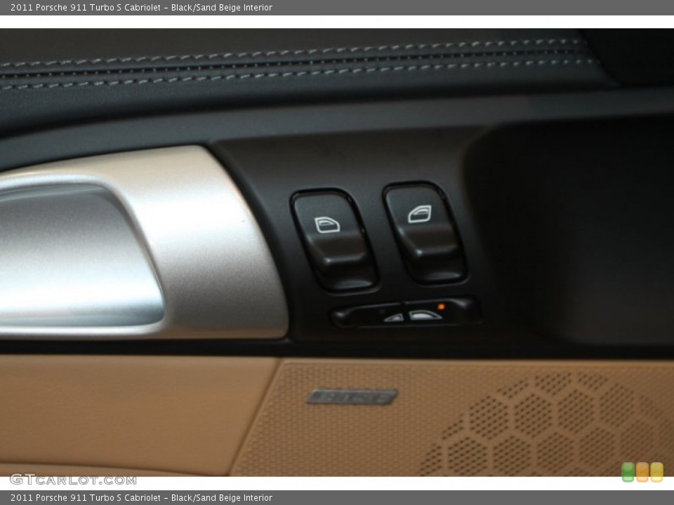 Black/Sand Beige Interior Controls for the 2011 Porsche 911 Turbo S Cabriolet #77023437