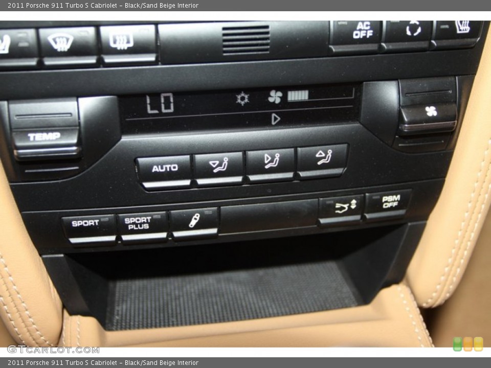 Black/Sand Beige Interior Controls for the 2011 Porsche 911 Turbo S Cabriolet #77023863