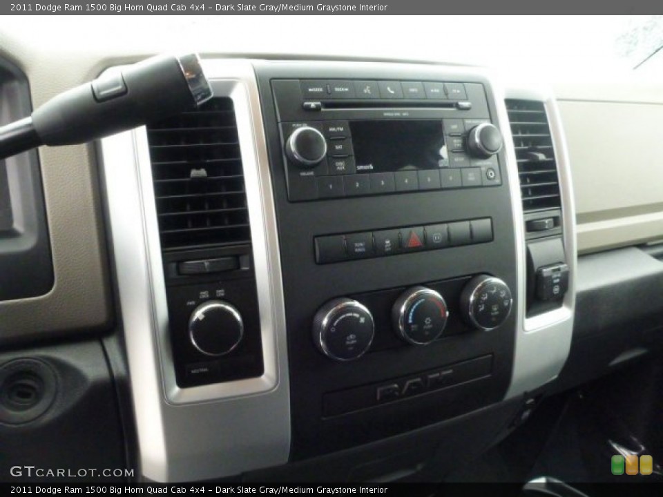 Dark Slate Gray/Medium Graystone Interior Controls for the 2011 Dodge Ram 1500 Big Horn Quad Cab 4x4 #77024013