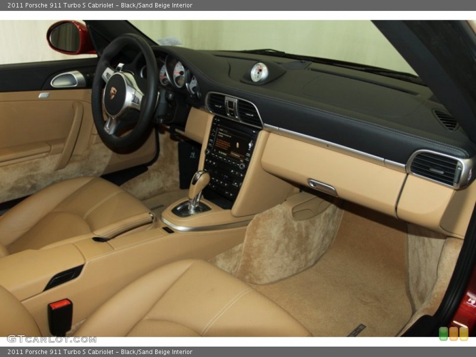 Black/Sand Beige Interior Dashboard for the 2011 Porsche 911 Turbo S Cabriolet #77024016