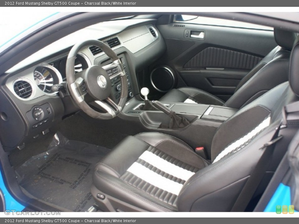 Charcoal Black/White Interior Prime Interior for the 2012 Ford Mustang Shelby GT500 Coupe #77026848