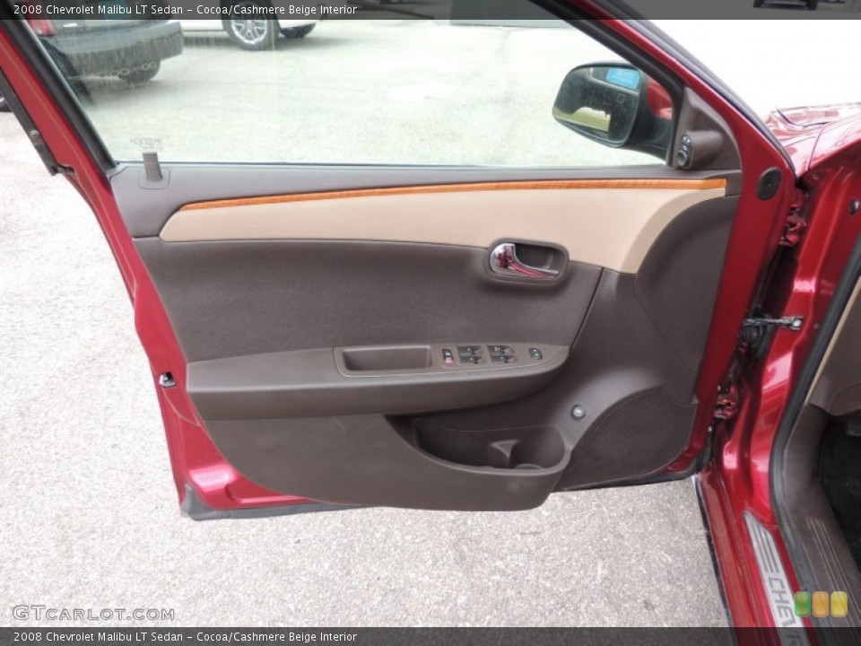 Cocoa/Cashmere Beige Interior Door Panel for the 2008 Chevrolet Malibu LT Sedan #77027795
