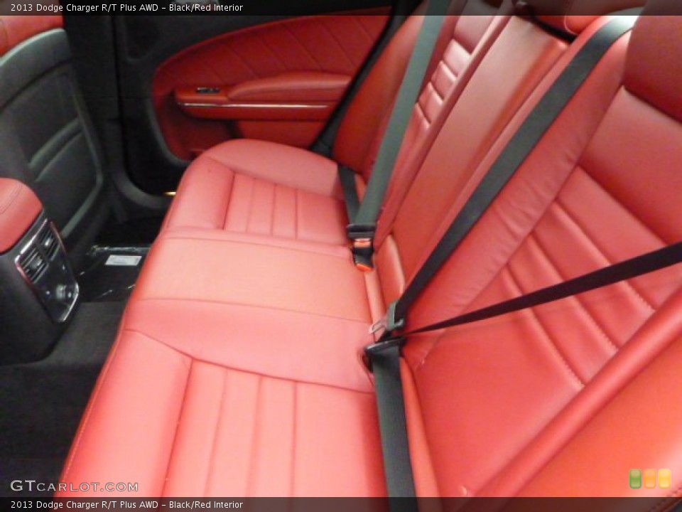 Black/Red Interior Rear Seat for the 2013 Dodge Charger R/T Plus AWD #77028420