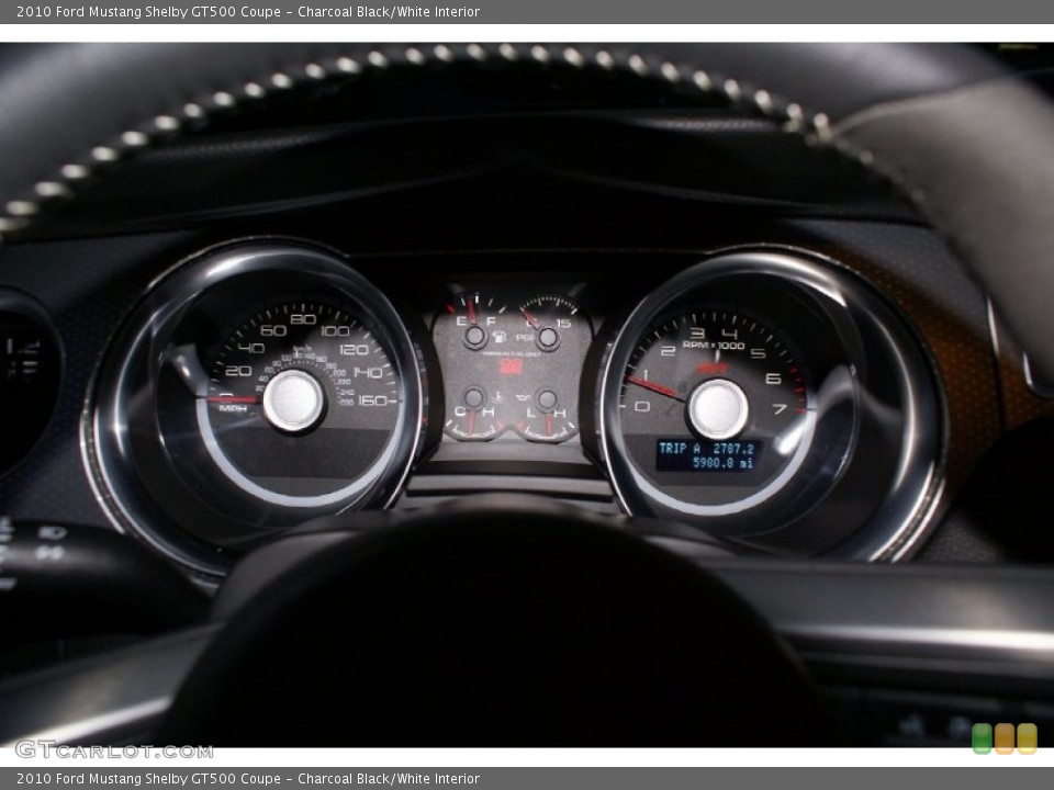 Charcoal Black/White Interior Gauges for the 2010 Ford Mustang Shelby GT500 Coupe #77030619