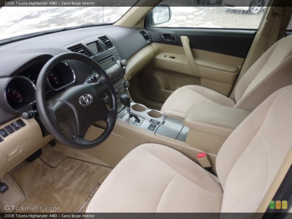 Sand Beige Interior Prime Interior for the 2008 Toyota Highlander 4WD #77033550