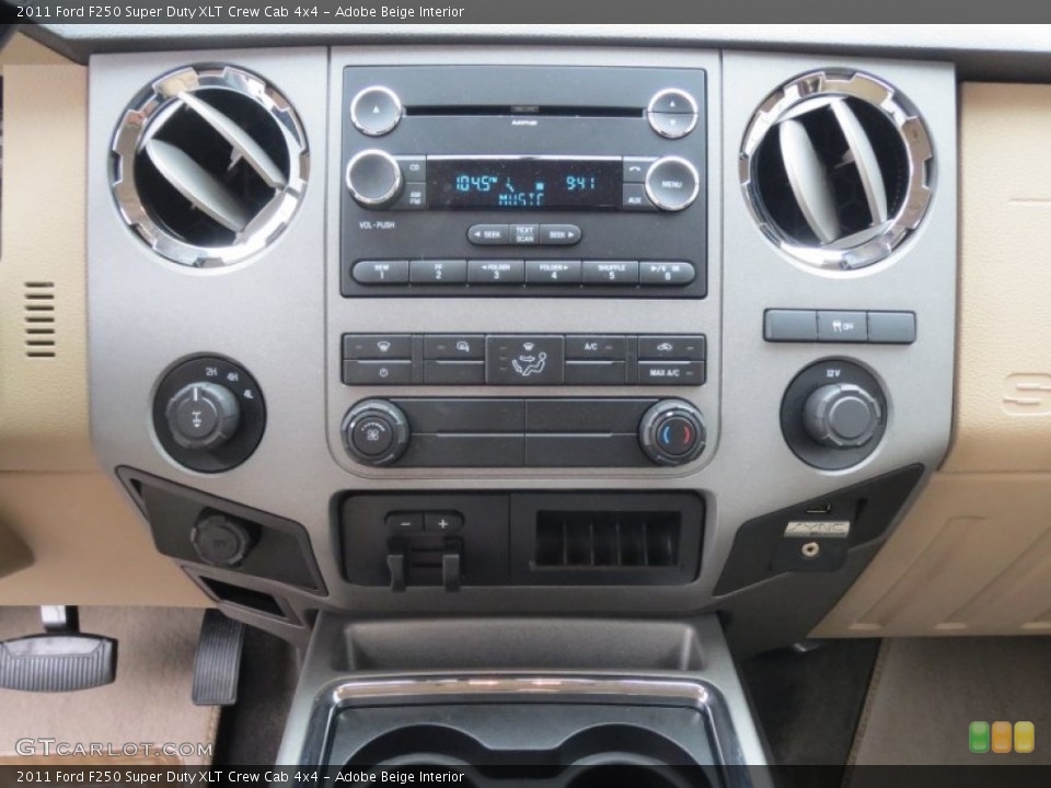 Adobe Beige Interior Controls for the 2011 Ford F250 Super Duty XLT Crew Cab 4x4 #77034564