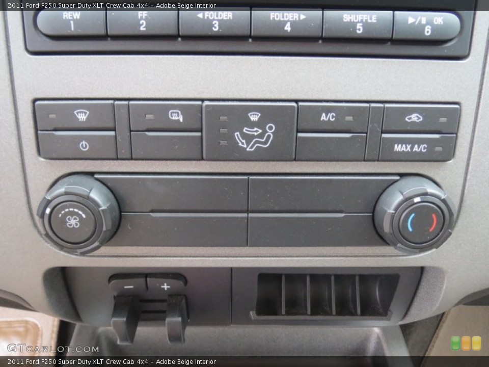 Adobe Beige Interior Controls for the 2011 Ford F250 Super Duty XLT Crew Cab 4x4 #77034600