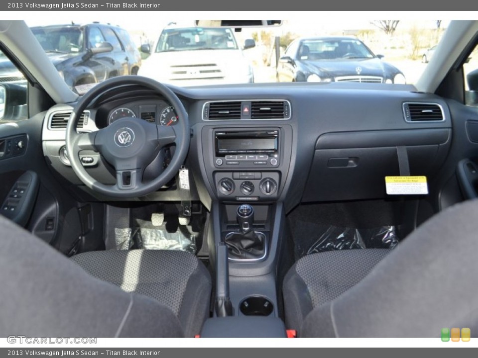 Titan Black Interior Dashboard for the 2013 Volkswagen Jetta S Sedan #77035513