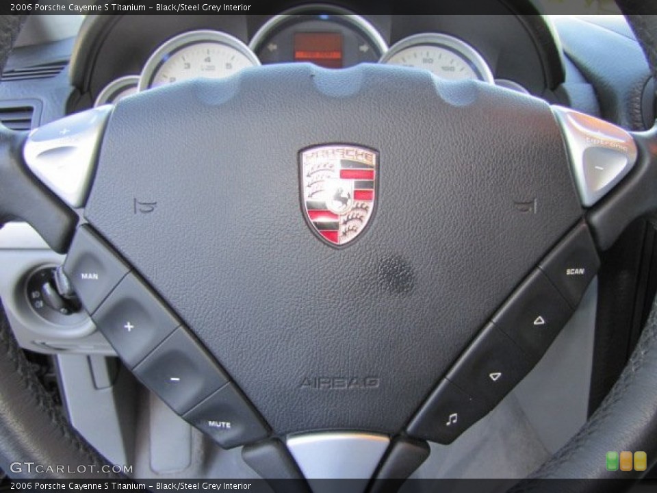 Black/Steel Grey Interior Steering Wheel for the 2006 Porsche Cayenne S Titanium #77036232