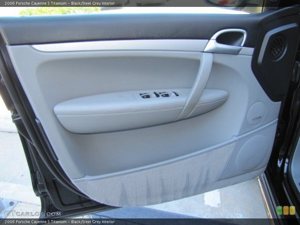 Black/Steel Grey Interior Door Panel for the 2006 Porsche Cayenne S Titanium #77036880
