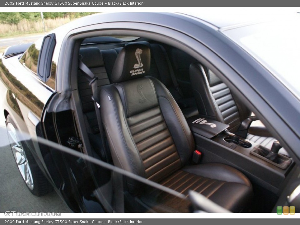 Black/Black Interior Front Seat for the 2009 Ford Mustang Shelby GT500 Super Snake Coupe #77038740