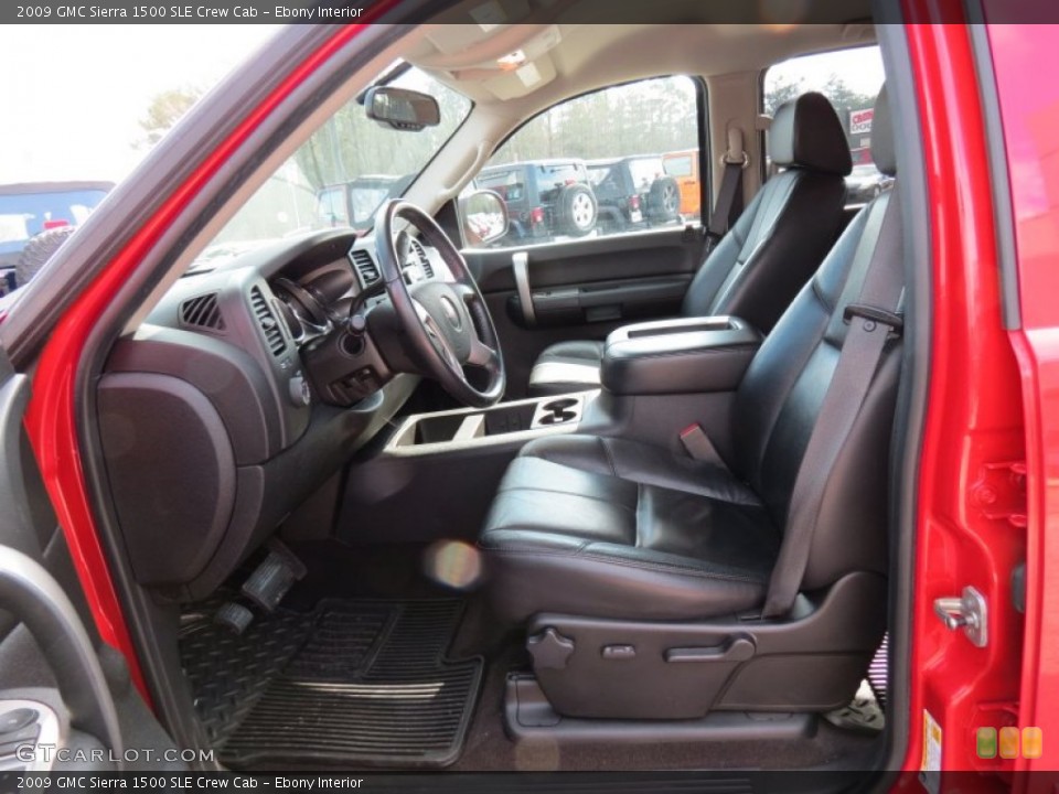 Ebony Interior Front Seat for the 2009 GMC Sierra 1500 SLE Crew Cab #77039517