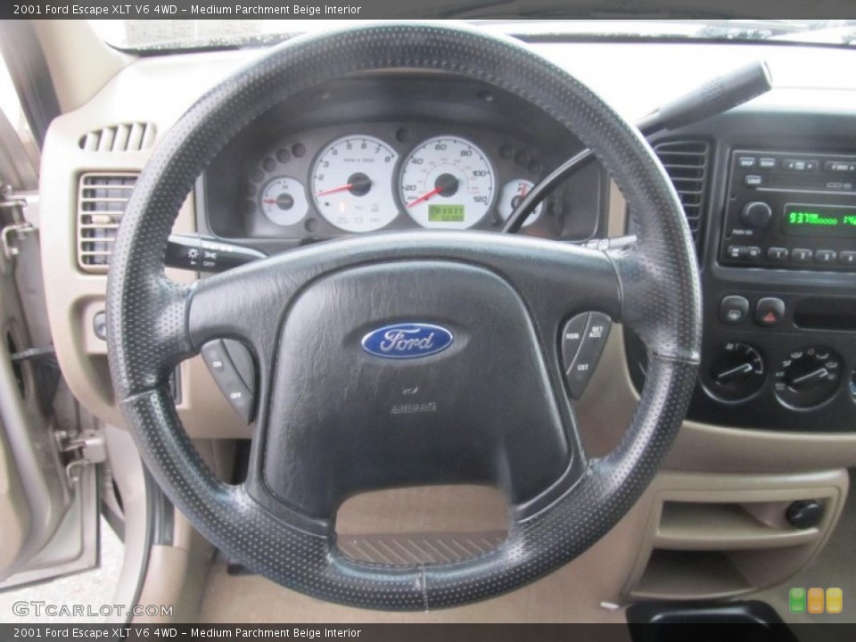 Medium Parchment Beige Interior Steering Wheel for the 2001 Ford Escape XLT V6 4WD #77040656