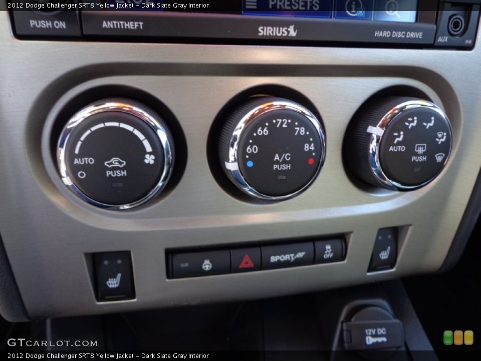 Dark Slate Gray Interior Controls for the 2012 Dodge Challenger SRT8 Yellow Jacket #77046889
