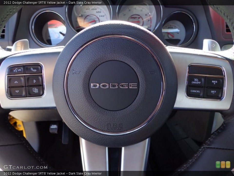 Dark Slate Gray Interior Controls for the 2012 Dodge Challenger SRT8 Yellow Jacket #77046931