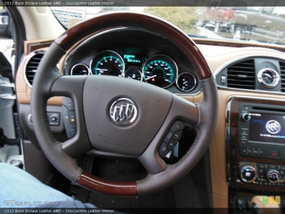 Choccachino Leather Interior Steering Wheel for the 2013 Buick Enclave Leather AWD #77047140