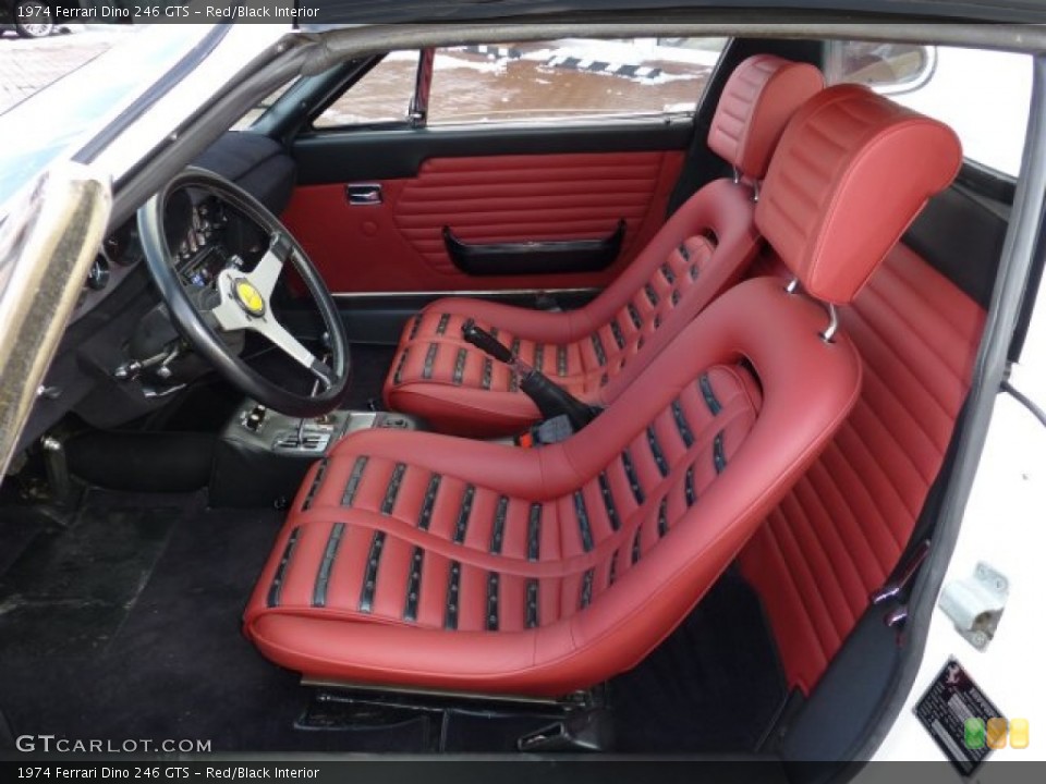 Red/Black Interior Front Seat for the 1974 Ferrari Dino 246 GTS #77055712