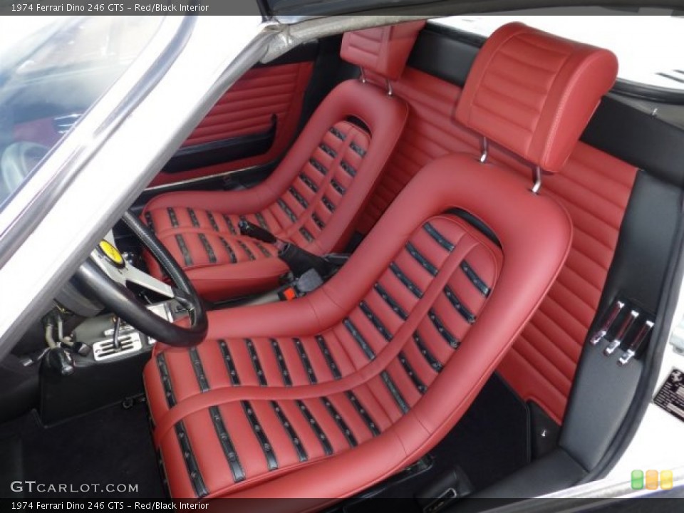 Red/Black Interior Front Seat for the 1974 Ferrari Dino 246 GTS #77055745