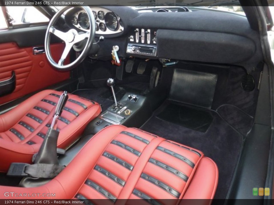 Red/Black Interior Dashboard for the 1974 Ferrari Dino 246 GTS #77055760