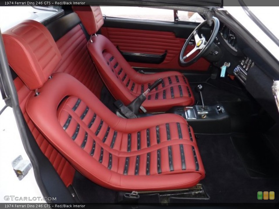 Red/Black Interior Front Seat for the 1974 Ferrari Dino 246 GTS #77055772