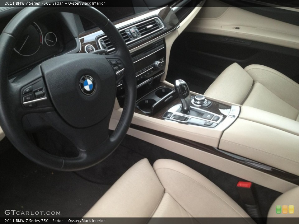 Oyster/Black Interior Prime Interior for the 2011 BMW 7 Series 750Li Sedan #77059153
