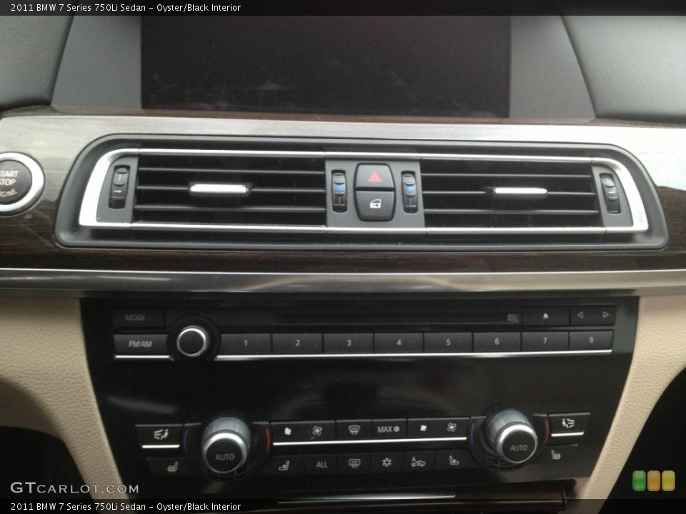 Oyster/Black Interior Controls for the 2011 BMW 7 Series 750Li Sedan #77059183