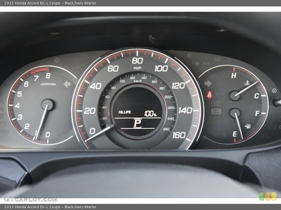 Black/Ivory Interior Gauges for the 2013 Honda Accord EX-L Coupe #77061958