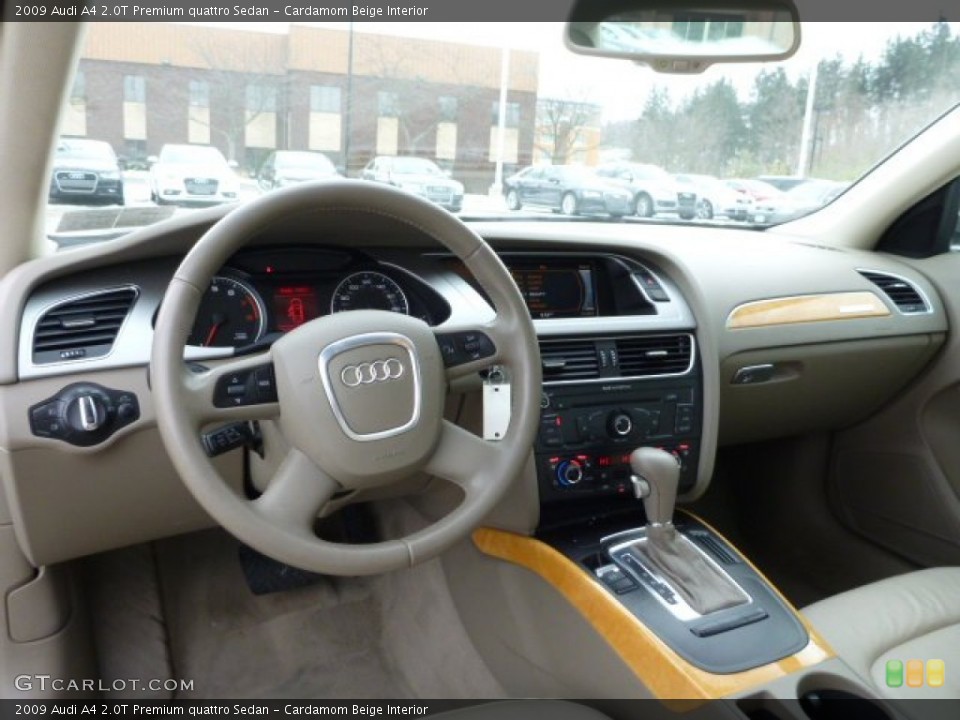 Cardamom Beige Interior Dashboard for the 2009 Audi A4 2.0T Premium quattro Sedan #77062195