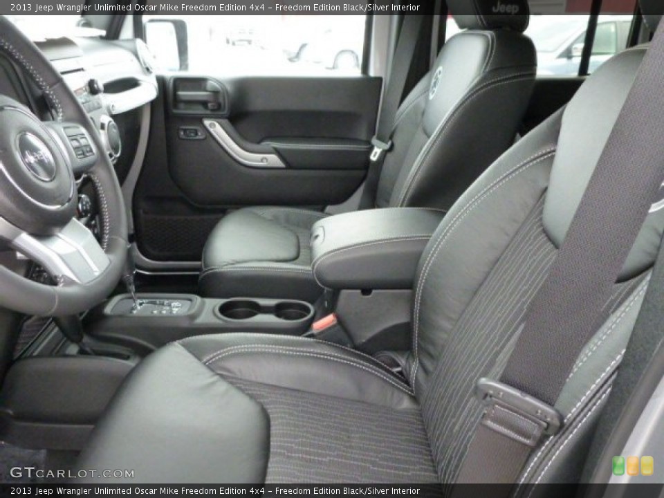 Freedom Edition Black/Silver Interior Photo for the 2013 Jeep Wrangler Unlimited Oscar Mike Freedom Edition 4x4 #77064043