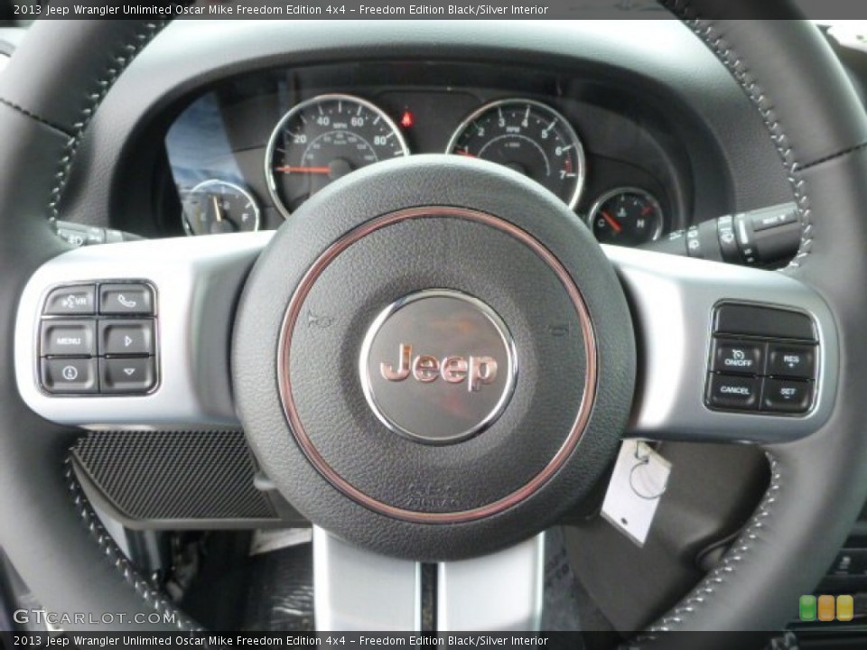 Freedom Edition Black/Silver Interior Steering Wheel for the 2013 Jeep Wrangler Unlimited Oscar Mike Freedom Edition 4x4 #77064130