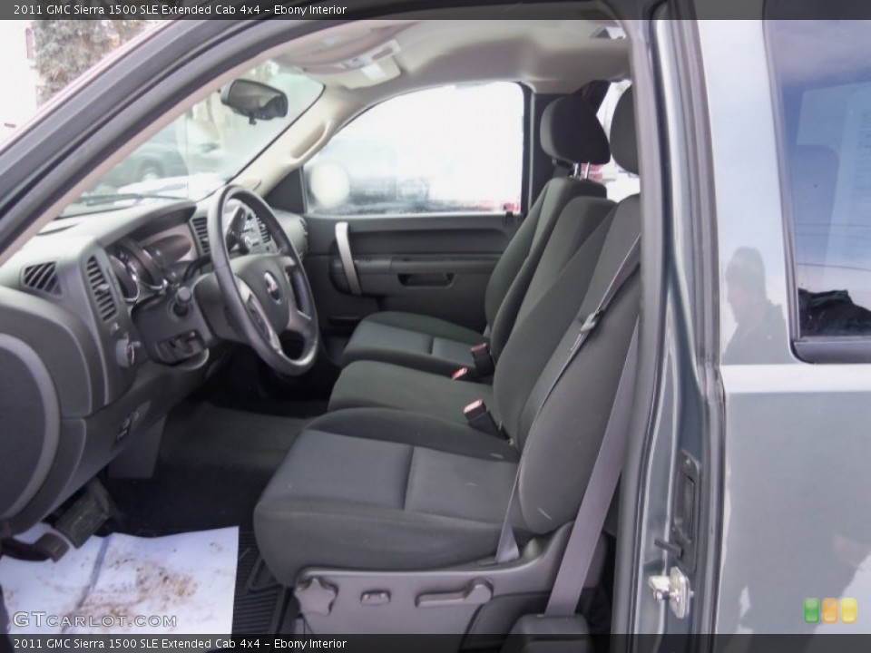 Ebony Interior Front Seat for the 2011 GMC Sierra 1500 SLE Extended Cab 4x4 #77065186
