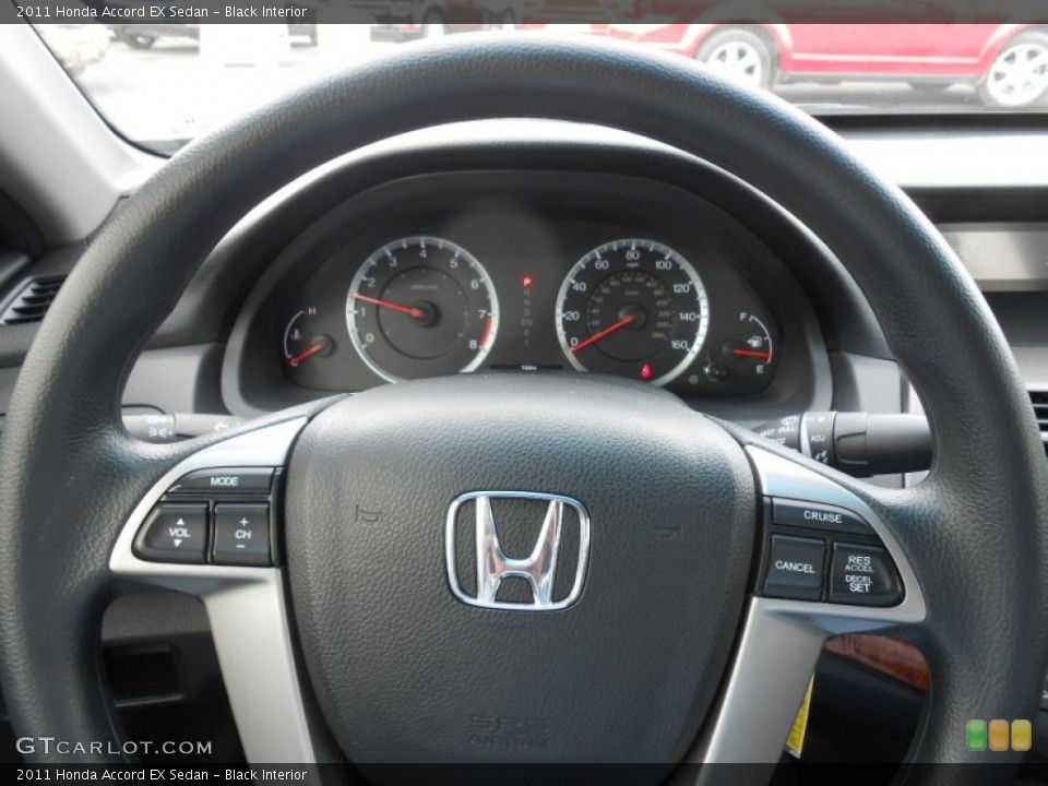 Black Interior Steering Wheel for the 2011 Honda Accord EX Sedan #77073194