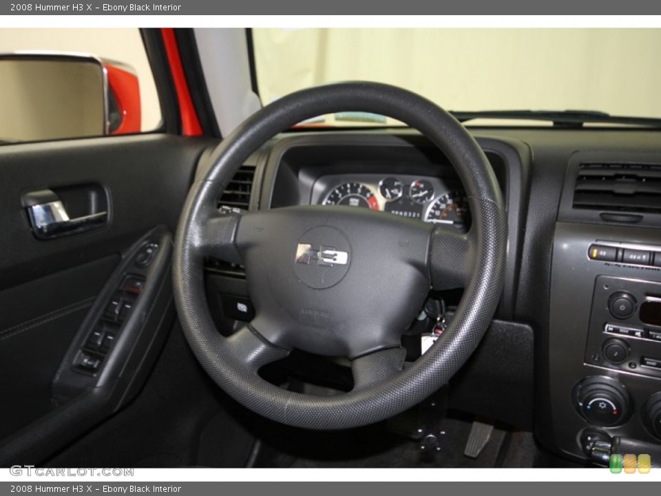 Ebony Black Interior Steering Wheel for the 2008 Hummer H3 X #77075784