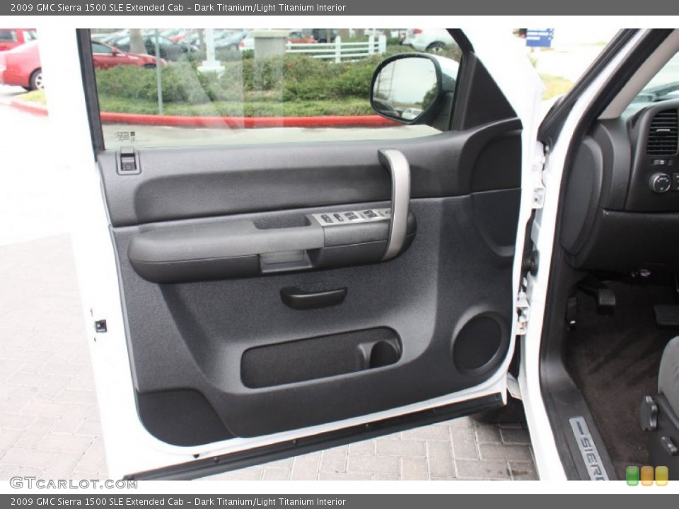 Dark Titanium/Light Titanium Interior Door Panel for the 2009 GMC Sierra 1500 SLE Extended Cab #77077760